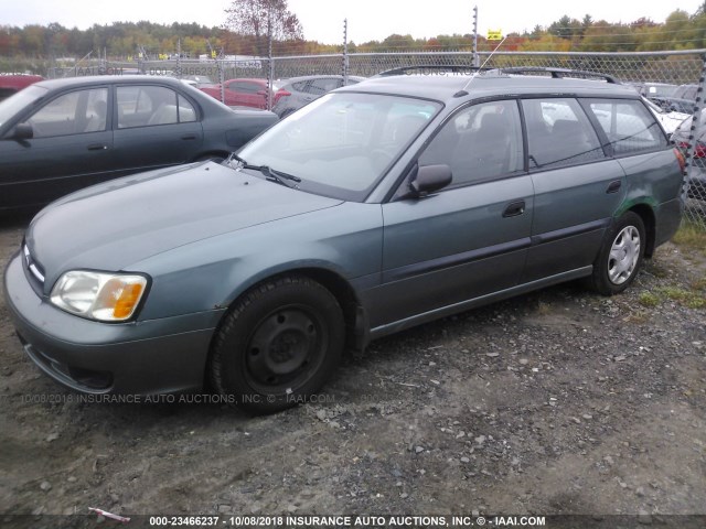 4S3BH635527305337 - 2002 SUBARU LEGACY L GREEN photo 2