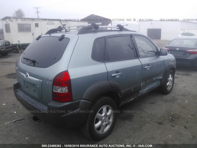 KM8JN12D55U130301 - 2005 HYUNDAI TUCSON GLS/LX TURQUOISE photo 4