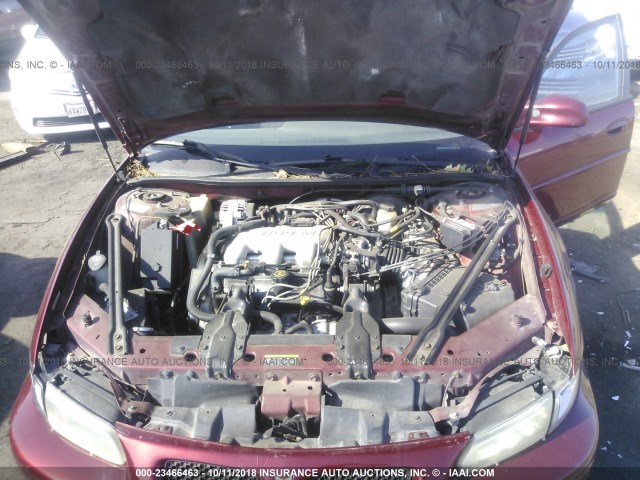 1G2WK52J12F106744 - 2002 PONTIAC GRAND PRIX SE BURGUNDY photo 10