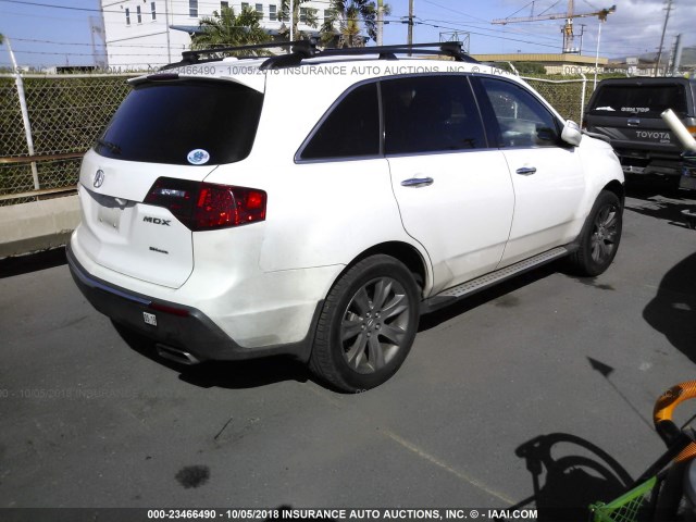 2HNYD2H59BH528874 - 2011 ACURA MDX ADVANCE WHITE photo 4