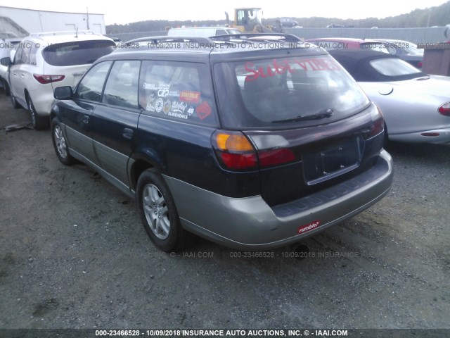 4S3BH665226662928 - 2002 SUBARU LEGACY OUTBACK Dark Blue photo 3