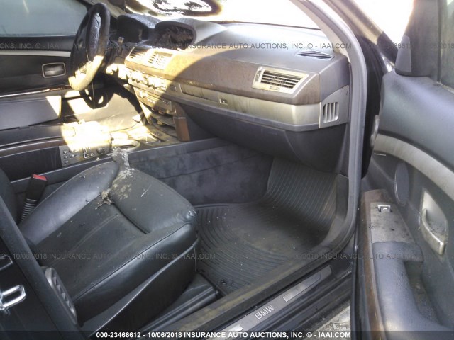 WBAHN83577DT70128 - 2007 BMW 750 BLACK photo 5