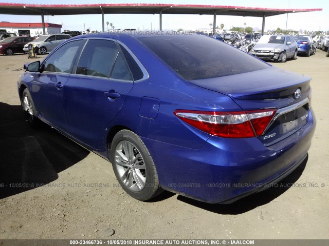 4T1BD1FK2FU174483 - 2015 TOYOTA CAMRY HYBRID/LE/XLE/SE BLUE photo 3