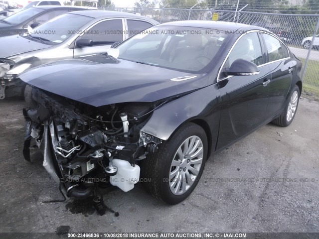 2G4GS5EV1D9165234 - 2013 BUICK REGAL PREMIUM BLACK photo 2