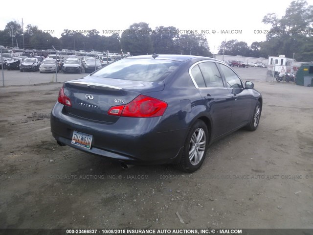 JN1DV6AR8BM651863 - 2011 INFINITI G25 BLUE photo 4