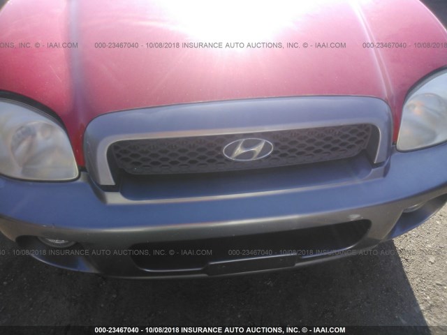 KM8SC73D23U473169 - 2003 HYUNDAI SANTA FE RED photo 6