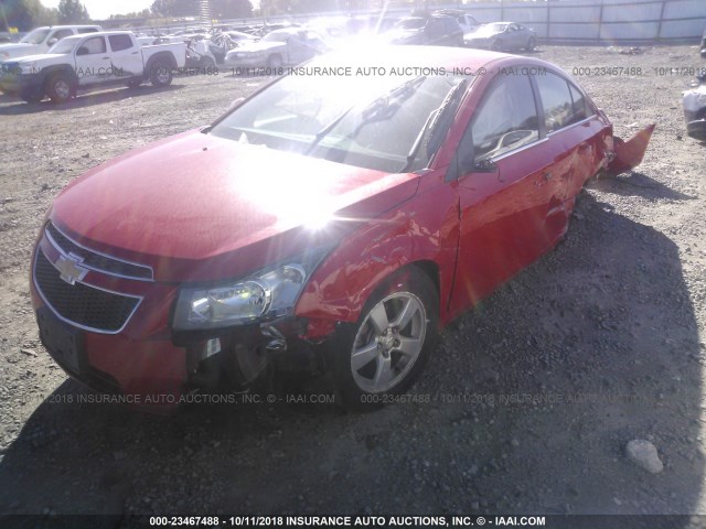 1G1PC5SB1E7256463 - 2014 CHEVROLET CRUZE LT RED photo 2