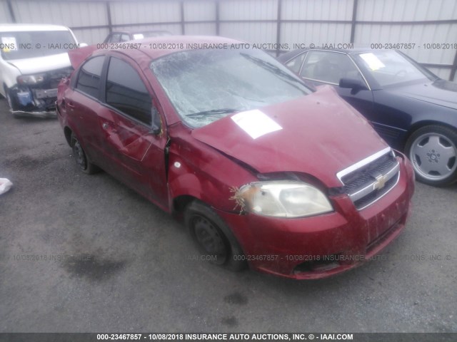 KL1TD56667B088729 - 2007 CHEVROLET AVEO LS RED photo 1