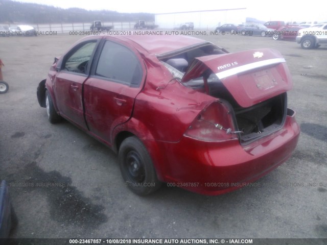 KL1TD56667B088729 - 2007 CHEVROLET AVEO LS RED photo 3