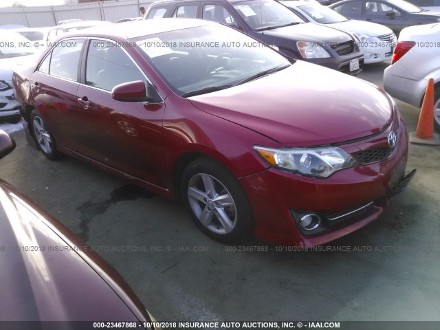 4T1BF1FK9EU827285 - 2014 TOYOTA CAMRY L/SE/LE/XLE RED photo 1
