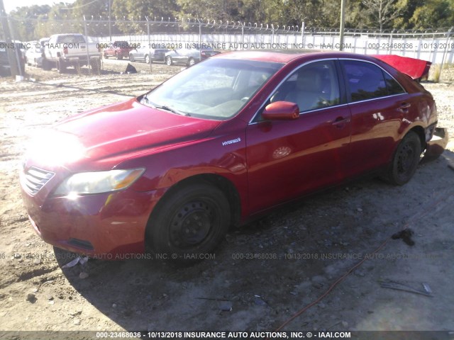 JTNBB46K373034604 - 2007 TOYOTA CAMRY NEW GENERAT HYBRID RED photo 2