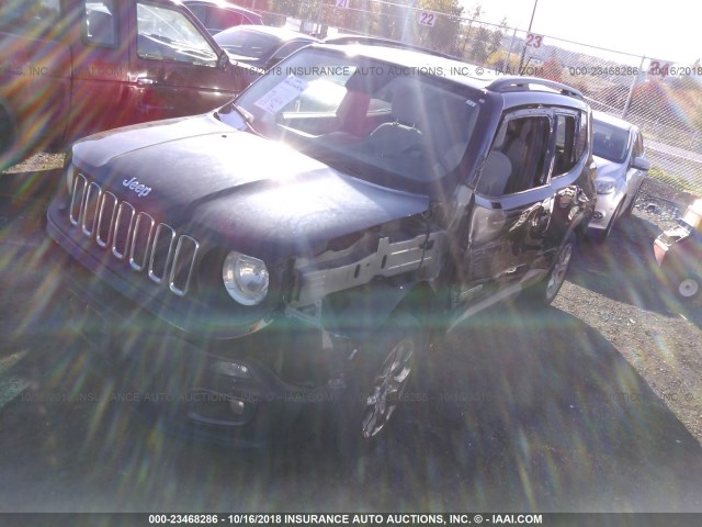 ZACCJBBT0FPB67886 - 2015 JEEP RENEGADE LATITUDE BLACK photo 2