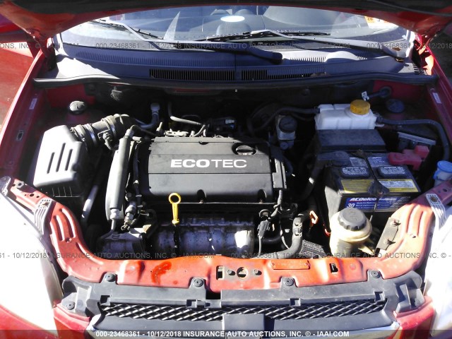 KL1TD56E79B350770 - 2009 CHEVROLET AVEO LS/LT Қызыл фото 10