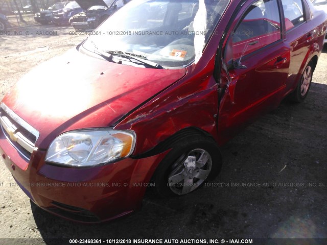 KL1TD56E79B350770 - 2009 CHEVROLET AVEO LS/LT Қызыл фото 6