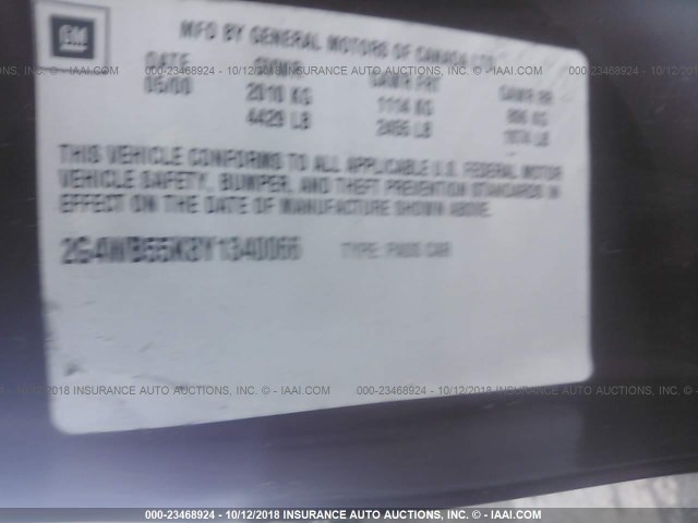 2G4WB55K8Y1340066 - 2000 BUICK REGAL LS RED photo 9