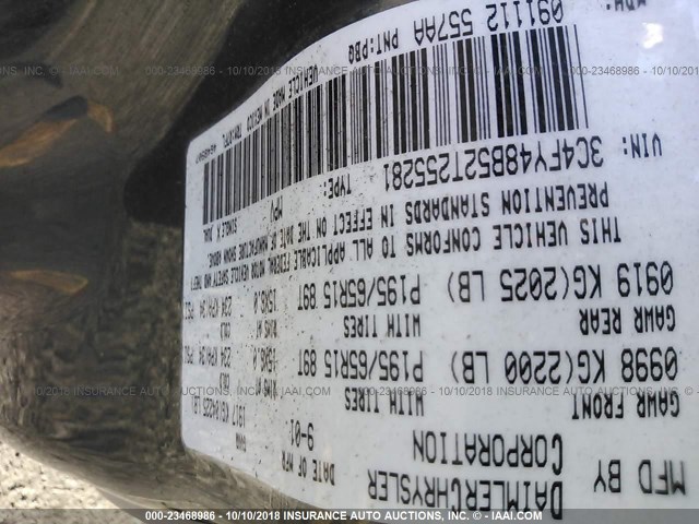 3C4FY48B52T255281 - 2002 CHRYSLER PT CRUISER CLASSIC 蓝色 照片 9