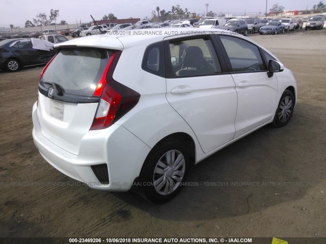 JHMGK5H58GS002646 - 2016 HONDA FIT LX WHITE photo 4