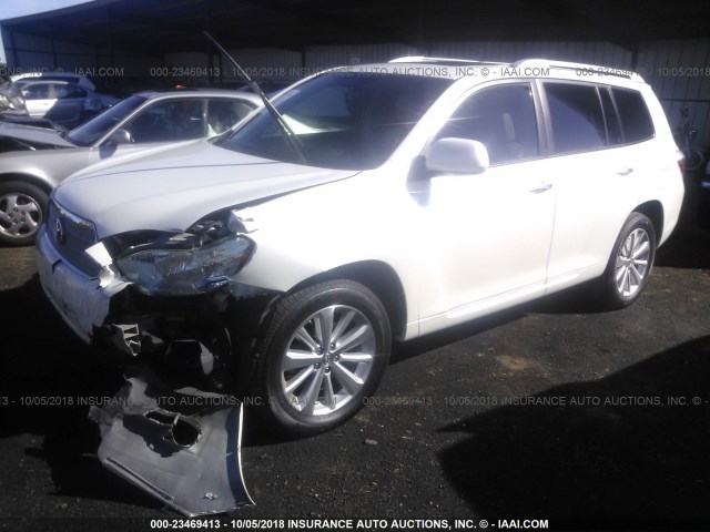 JTEEW44A082018220 - 2008 TOYOTA HIGHLANDER HYBRID LIMITED WHITE photo 2