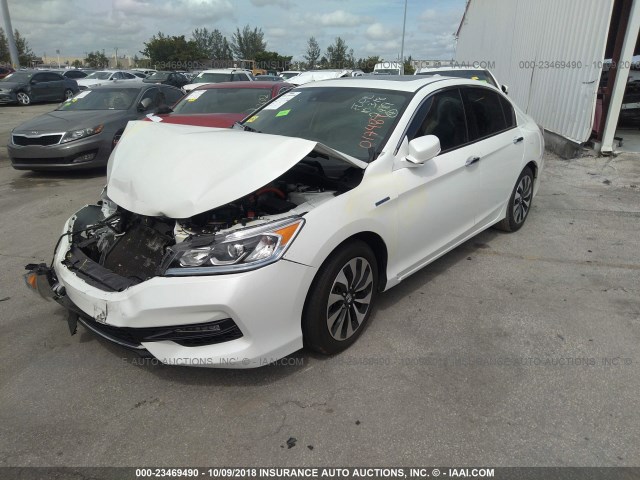 JHMCR6F57HC017489 - 2017 HONDA ACCORD HYBRID/EXL WHITE photo 2