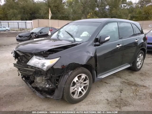 2HNYD28317H523495 - 2007 ACURA MDX TECHNOLOGY BLACK photo 2