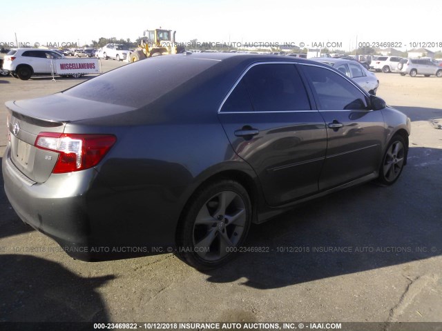 4T1BK1FK0CU521522 - 2012 TOYOTA CAMRY SE/XLE GRAY photo 4