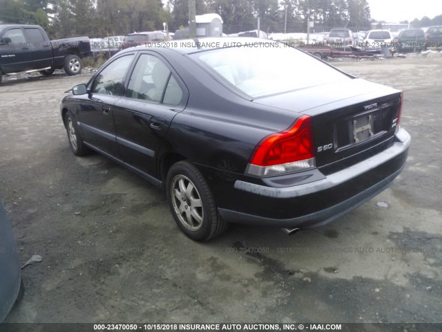 YV1RH59H142407125 - 2004 VOLVO S60 2.5T BLACK photo 3