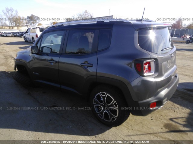 ZACCJADB5JPH37024 - 2018 JEEP RENEGADE LIMITED GRAY photo 3