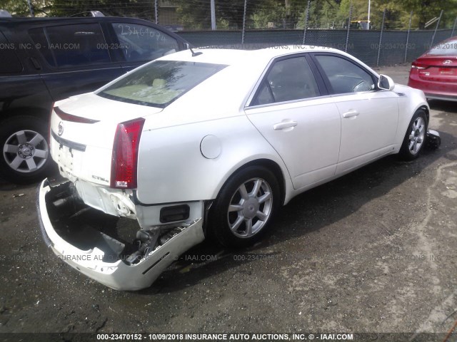 1G6DS57V180215170 - 2008 CADILLAC CTS HI FEATURE V6 WHITE photo 4