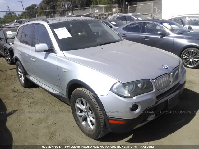 WBXPC93499WJ26198 - 2009 BMW X3 XDRIVE30I SILVER photo 1