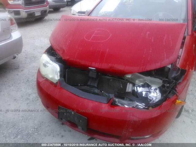 1G8AW15F16Z180626 - 2006 SATURN ION LEVEL 3 RED photo 6