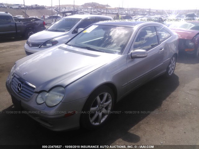 WDBRN40J73A423275 - 2003 MERCEDES-BENZ C 230K SPORT COUPE SILVER photo 2