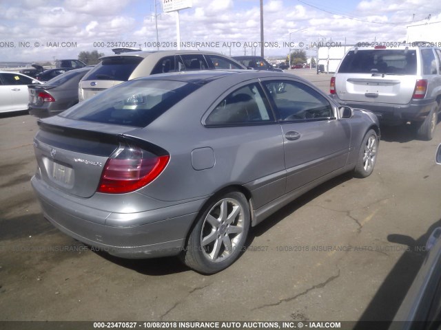 WDBRN40J73A423275 - 2003 MERCEDES-BENZ C 230K SPORT COUPE SILVER photo 4