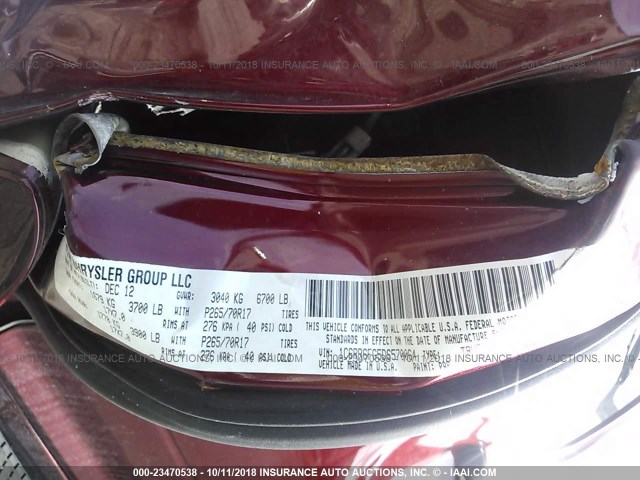 1C6RR6FG5DS570064 - 2013 RAM 1500 ST RED photo 9