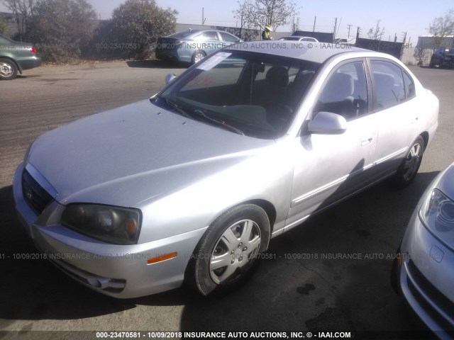 KMHDN46D76U315668 - 2006 HYUNDAI ELANTRA GLS/GT/LIMITED SILVER photo 2