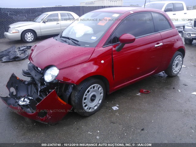 3C3CFFAR8FT620509 - 2015 FIAT 500 POP RED photo 2