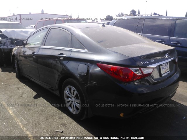 5NPEB4AC7CH312680 - 2012 HYUNDAI SONATA GLS BLACK photo 3