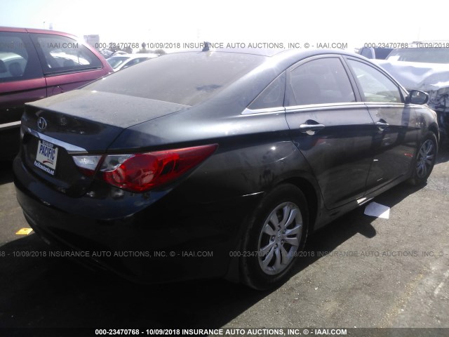 5NPEB4AC7CH312680 - 2012 HYUNDAI SONATA GLS BLACK photo 4