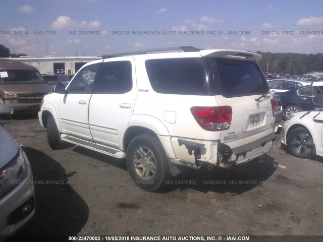 5TDZT38AX5S252369 - 2005 TOYOTA SEQUOIA LIMITED WHITE photo 3