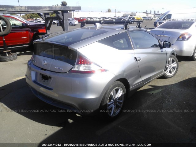 JHMZF1D43BS013064 - 2011 HONDA CR-Z SILVER photo 4