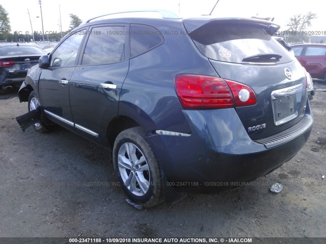 JN8AS5MT4DW517857 - 2013 NISSAN ROGUE S/SV BLUE photo 3