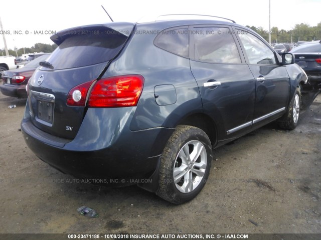 JN8AS5MT4DW517857 - 2013 NISSAN ROGUE S/SV BLUE photo 4