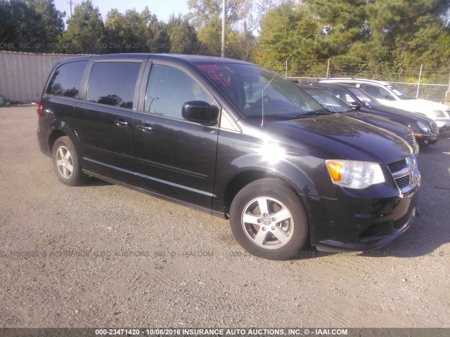 2C4RDGCG4CR304486 - 2012 DODGE GRAND CARAVAN SXT BLACK photo 1