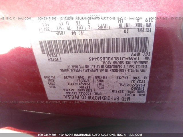 1FMFU18L93LB53445 - 2003 FORD EXPEDITION EDDIE BAUER RED photo 9