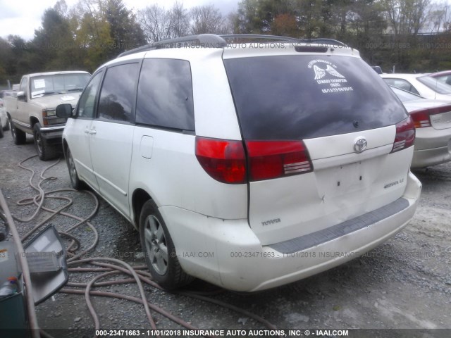 5TDZA23C85S273441 - 2005 TOYOTA SIENNA CE/LE WHITE photo 3