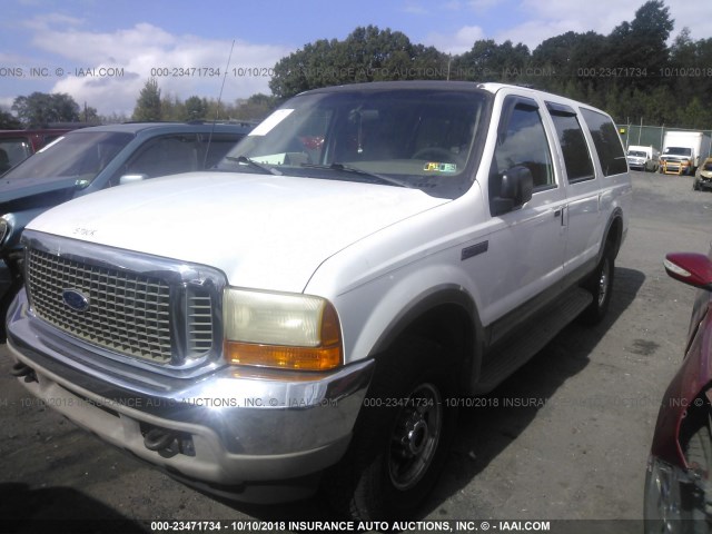 1FMNU43S0YEB39683 - 2000 FORD EXCURSION LIMITED WHITE photo 2