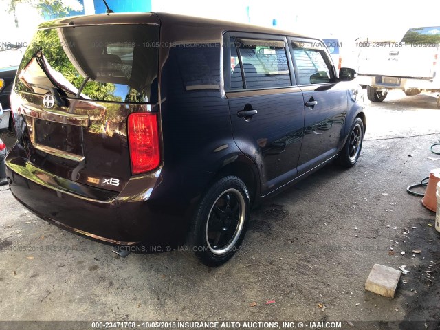 JTLKE50E091083038 - 2009 TOYOTA SCION XB Бордовый фото 4