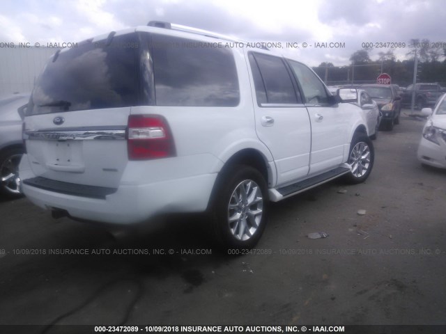 1FMJU1KT0HEA59016 - 2017 FORD EXPEDITION LIMITED WHITE photo 4