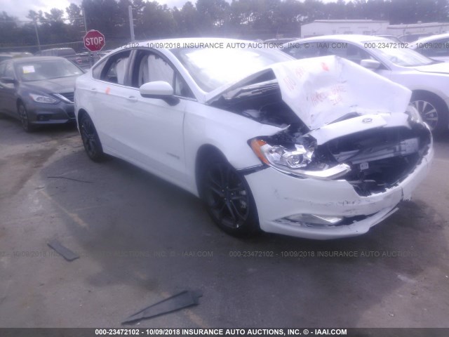 3FA6P0LU8JR248802 - 2018 FORD FUSION SE HYBRID WHITE photo 1