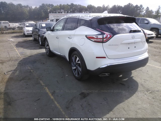 5N1AZ2MH3JN177681 - 2018 NISSAN MURANO S/SL/SV/PLATINUM WHITE photo 3