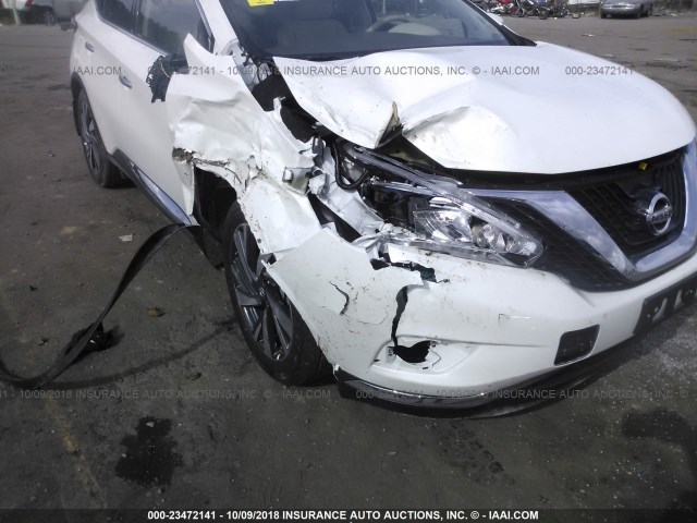 5N1AZ2MH3JN177681 - 2018 NISSAN MURANO S/SL/SV/PLATINUM WHITE photo 6